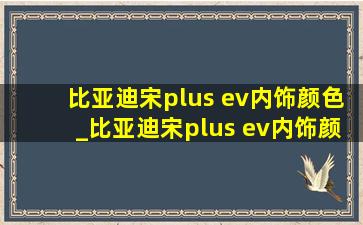 比亚迪宋plus ev内饰颜色_比亚迪宋plus ev内饰颜色选择